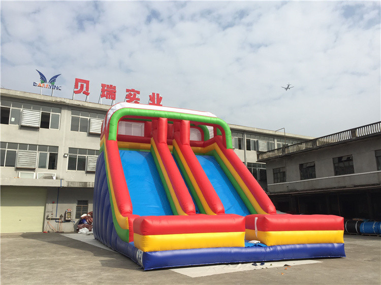 Amusement Commercial Inflatable Water Slide With Pool Silk Printing