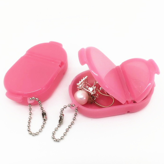 Mini medicine box small plastic box with two compartments and keychain 19*43*69mm logo customized