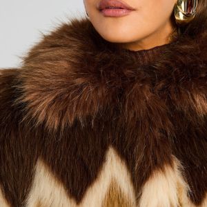 Faux Fur Patchwork Bomber Jacket