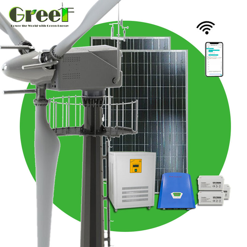 10kw 5kw Solar Wind Hybrid System Pitch Control Wind Turbine
