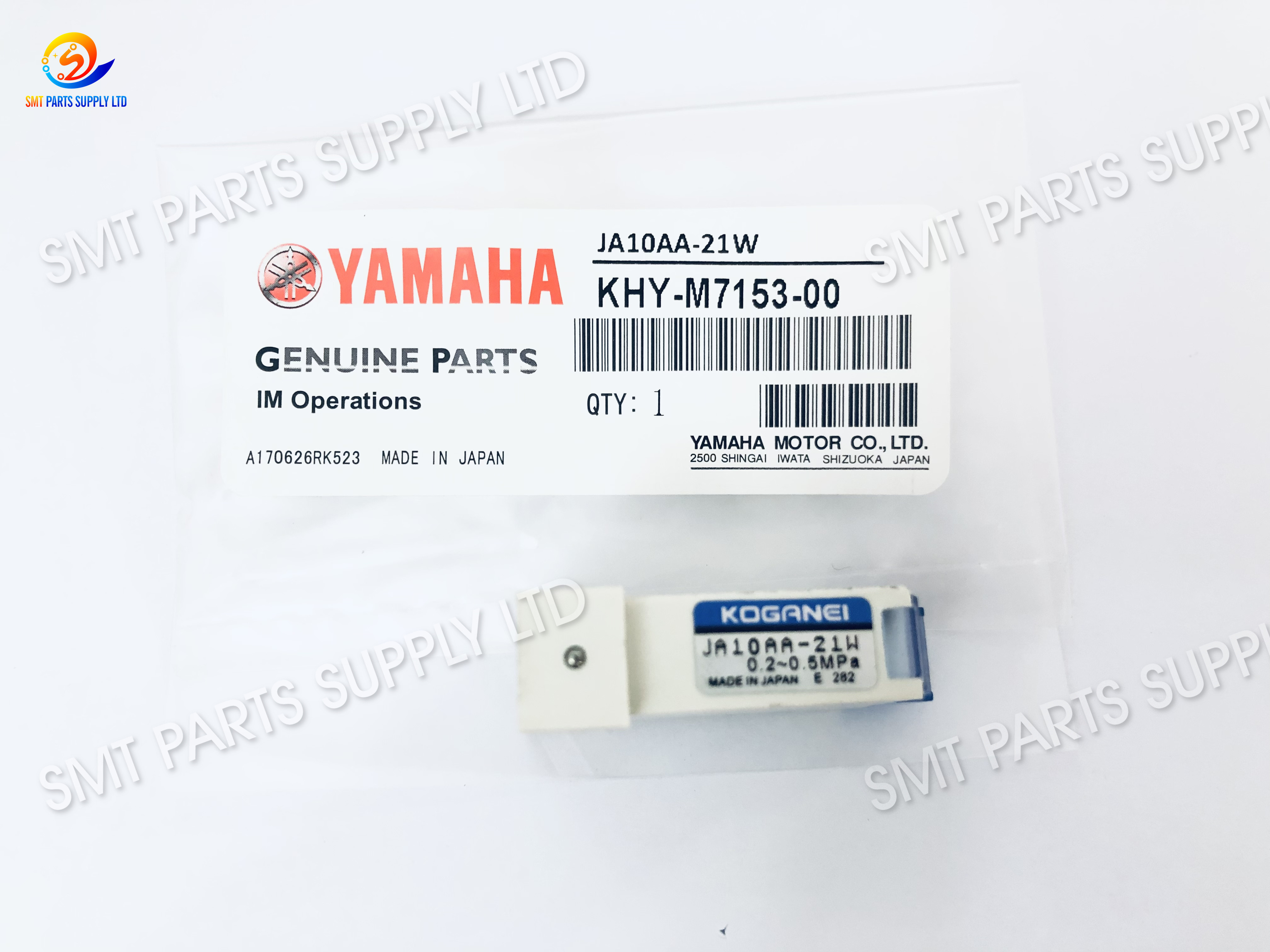 YAMAHA 21W Solenoid valve KHY-M7153-00 YG12 YS12 YS24 YG12F KOGANEI JA10AA-21W