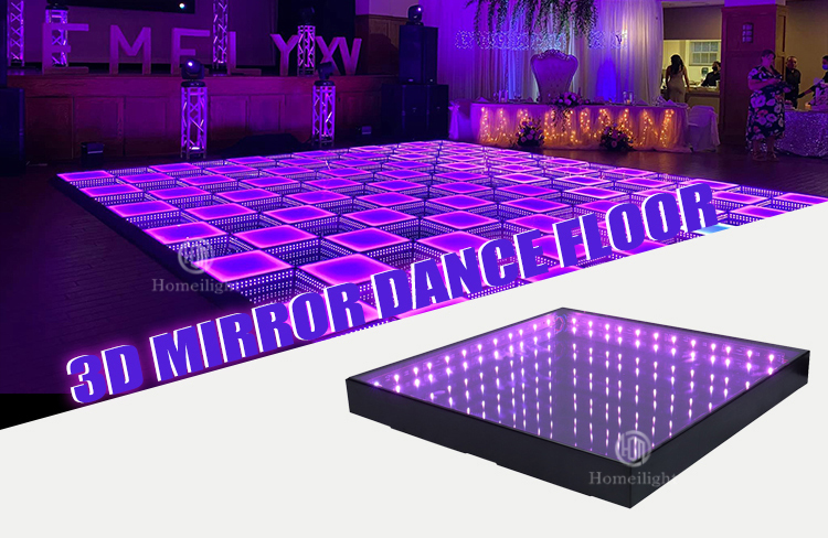 LED World Cup 3D Mirror Dance Floor for Event Football Stage Lighting 50*50*7CM 10KG