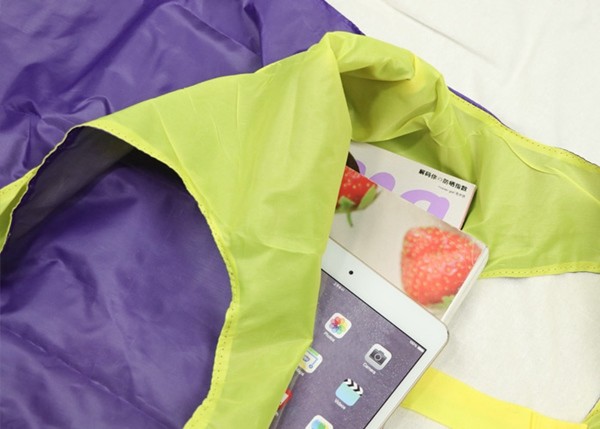 190T Polyester Shopping Bag for Advertising , Square Eco Foldable Tote Bag