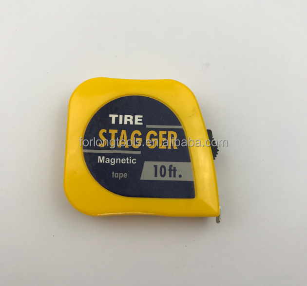 10 Feet Tire Stagger Tape Measure 3 Meter Blade 0.12mm Thickness Expedited Turnaround for Automotive Industry in Yellow