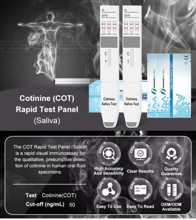 Drug Cotinine Nicotine Tobacco COT Urine Testing Kit For Home Or Work