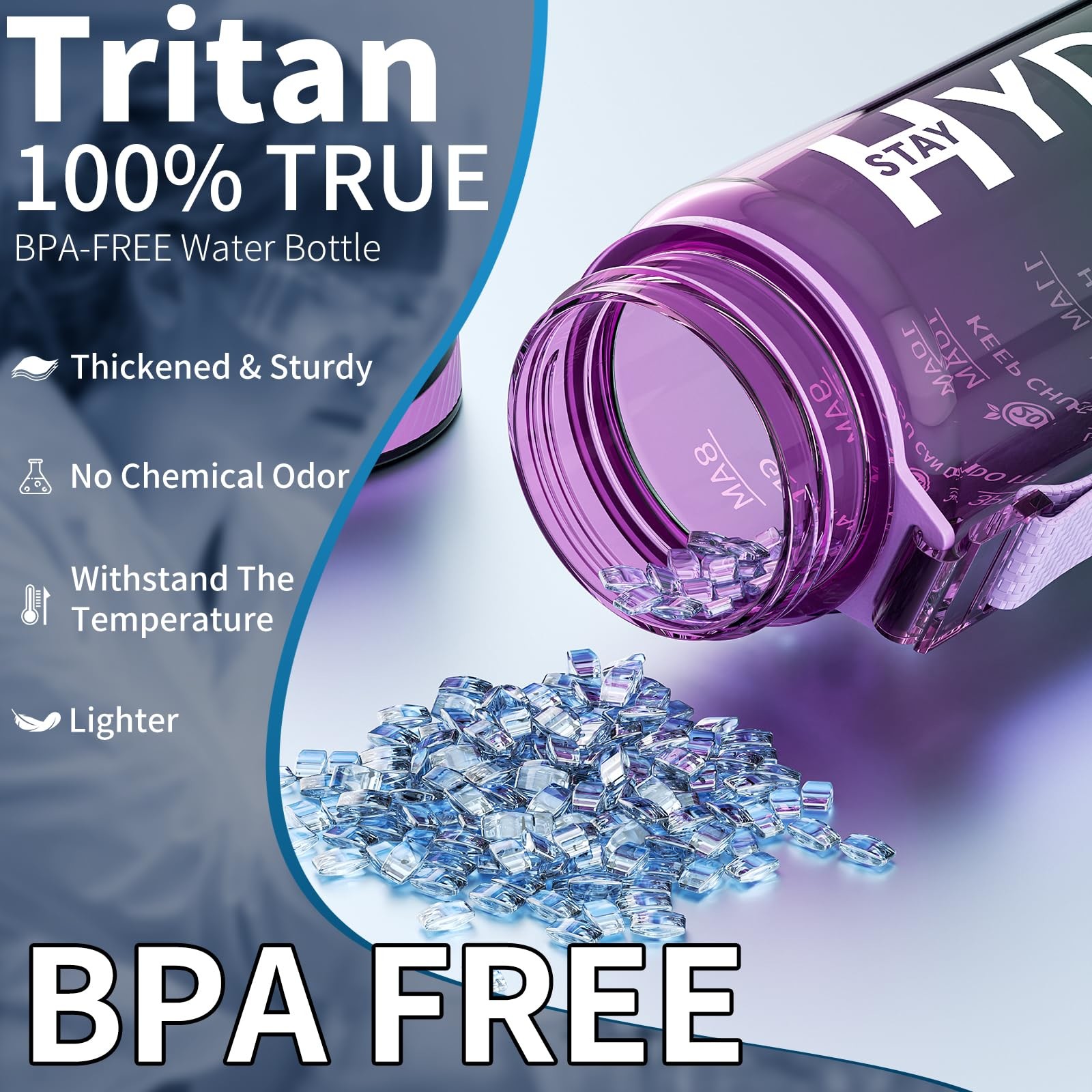 Tritan 32 Oz Motivational Water Bottle BPA Free 550/750/1000ML Sports Time Track Water Bottle Wide Mouth Leakproof Fashion As Gift For Christmas