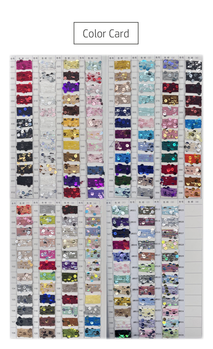 166 colors 55% Cotton 45% Paillette 3mm 6mm Sequin Yarn For DIY Crochet