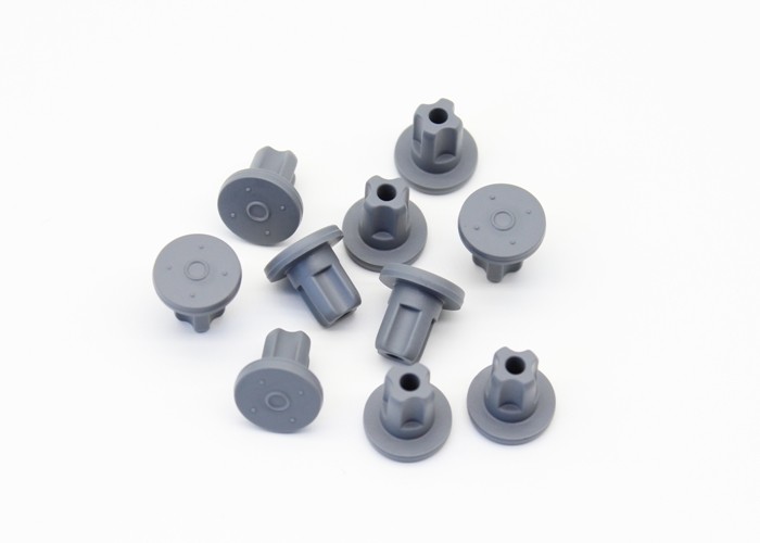 Grey Chlorobutyl Rubber Stopper , Small Rubber Stoppers For Medicinal Glass Vials