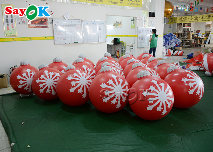 0.6m Small Xmas Ornaments PVC Inflatable Balls Outdoor Hanging Decorated Ball