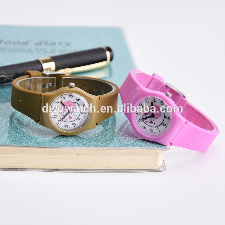 Pink Color Kids Waterproof Watch China / Japan Movt For Birthday Gift
