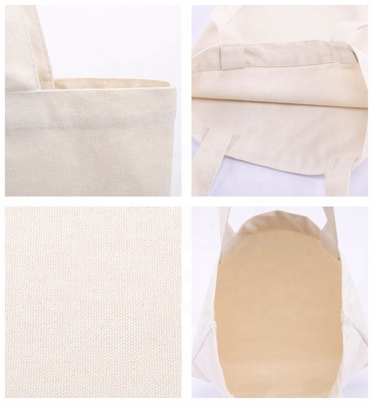 Customized Color Canvas Shopping Bags 100% Organic Cotton Tote Bags