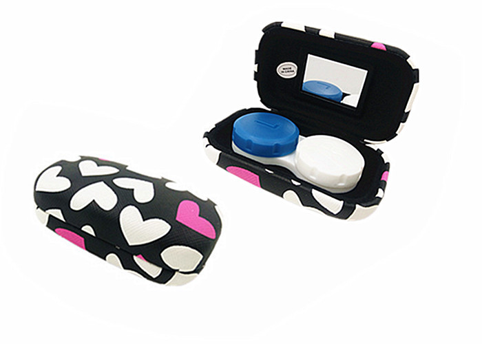 New Design Cute Contact Cases With Mirror PU Leather Eco - Friendly