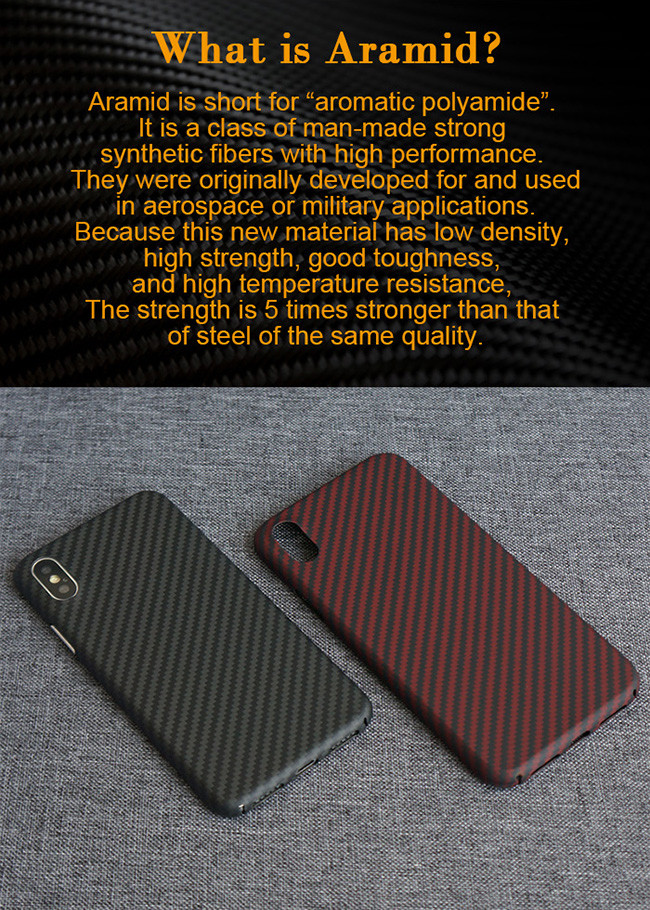 Lens Protection Ultra Slim Aramid Fiber Phone Case For iPhone X