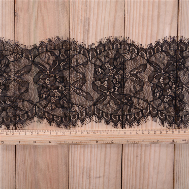 15 cm *3 yards Underwear Lace Border Eyelash lace edge with ivory black color in stock