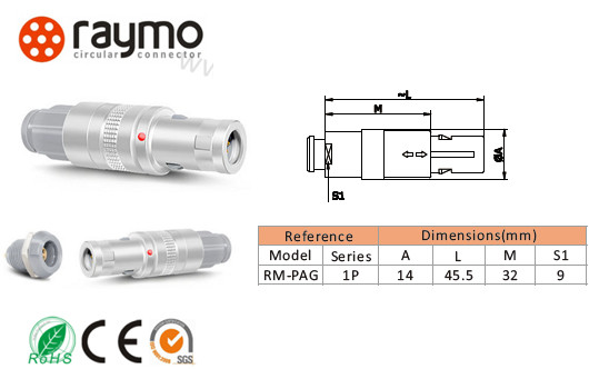 Customized Circular Plastic Connectors High Performance Silver Color Metal Shell