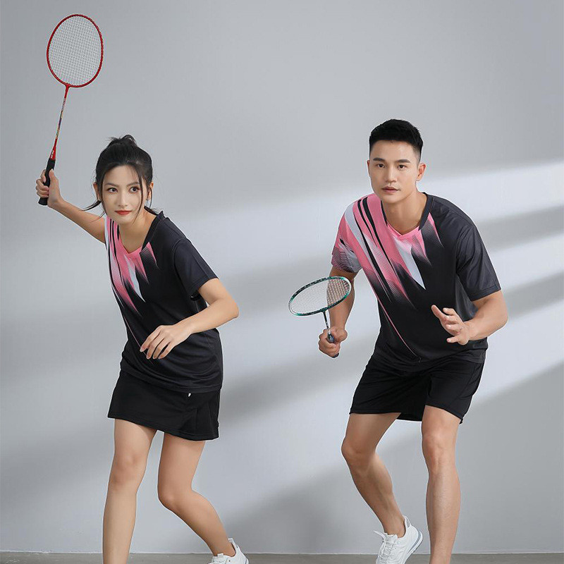 Sport Suit Women's And Men's Badminton Training Suit Full-Prints T Shirts