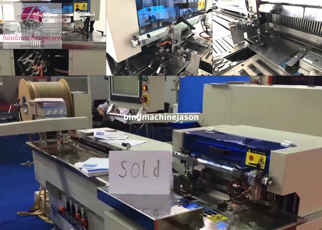Twin ring wire inserting machine inline hole punching PBW580 for calendar