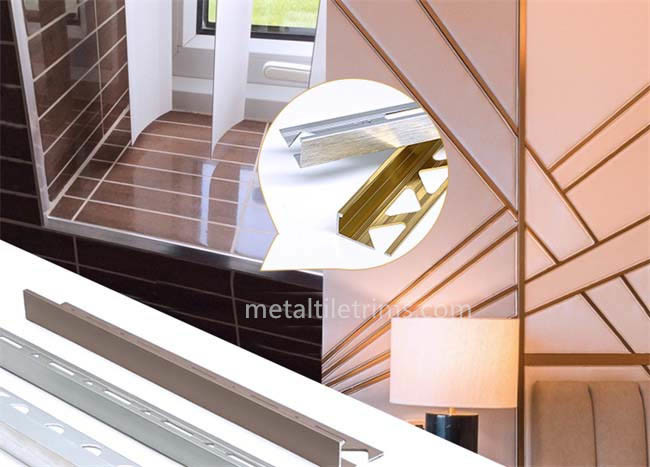 Anodized 8mm Round Edge Tile Trim , Matt Gold Aluminium Corner Strip