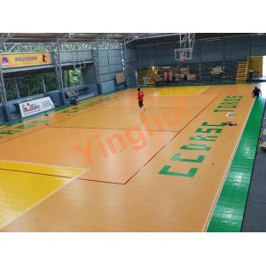 Ppolypropylene Woodgrain Basketball Flooring Modular Interlocking Wood Tiles