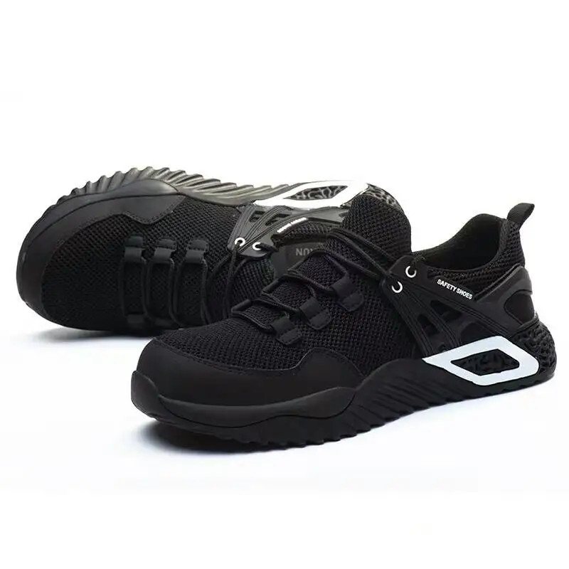 Fly Knitting Safety Shoes For Women Lightweight Steel Toe Shoes