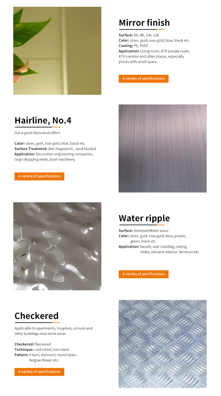 Ss 304 Mirror Finish 4x8 Decorative Stainless Steel Sheet Thickness 0.5mm