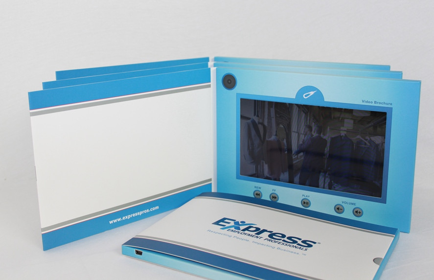 CMYK Printing Lcd Video Business Card Video Brochure Card For Wedding / Advertising