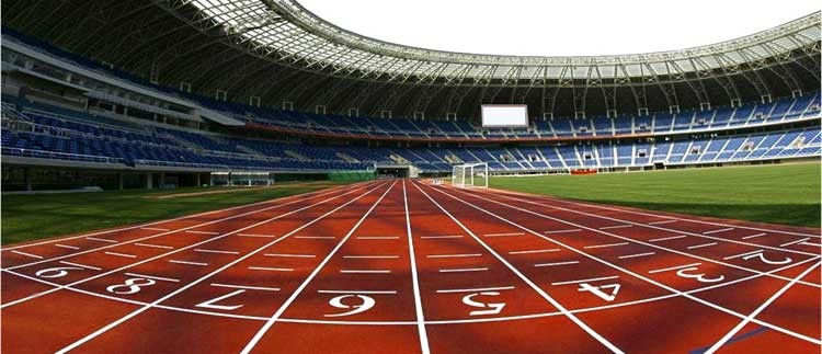 Blue Natural Synthetic Rubber Track Middle Distance IAAF Certificate