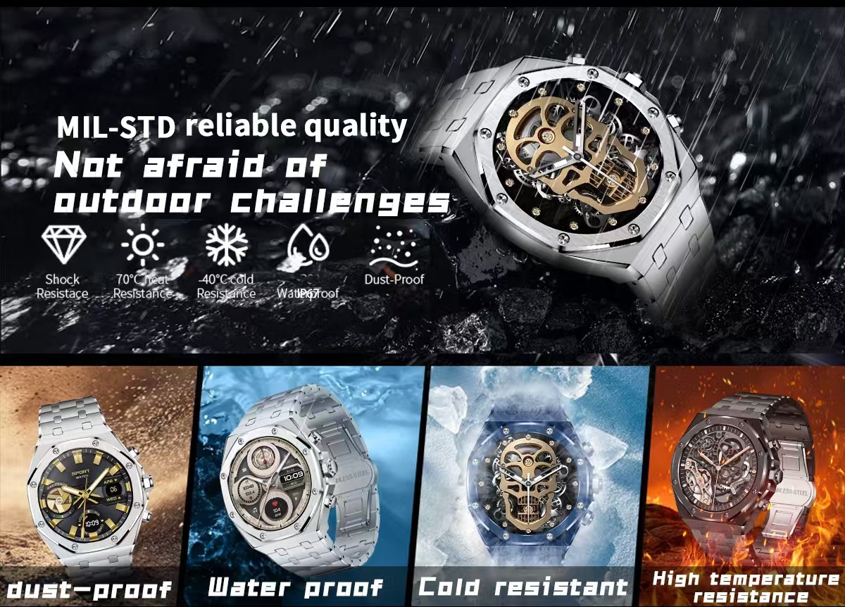 AK68 Men Smart Watch BT Calling Business Smart Watch Multi Sport Mode