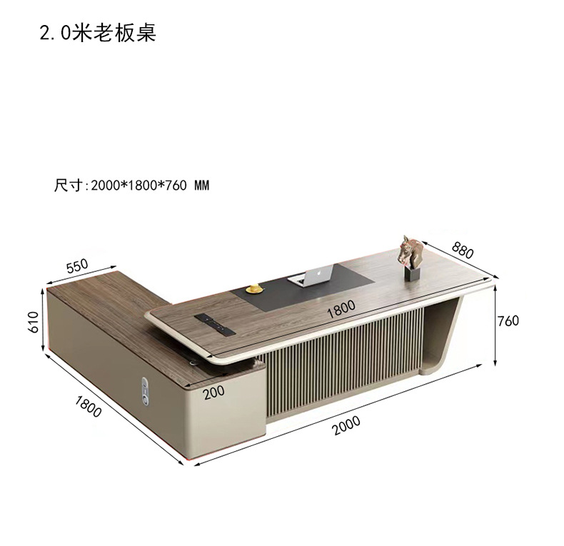 Wooden Filing Cabinet L Shaped Office Desk for Executive Work in Commercial Setting