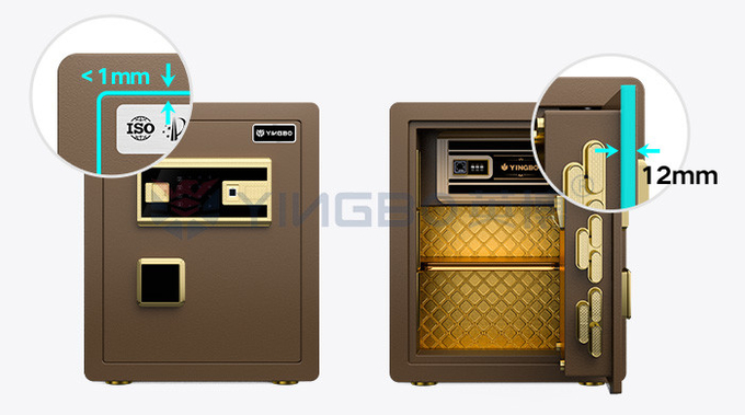 H450MM Fingerprint Lock Safe Box For Home Security(Coffee)