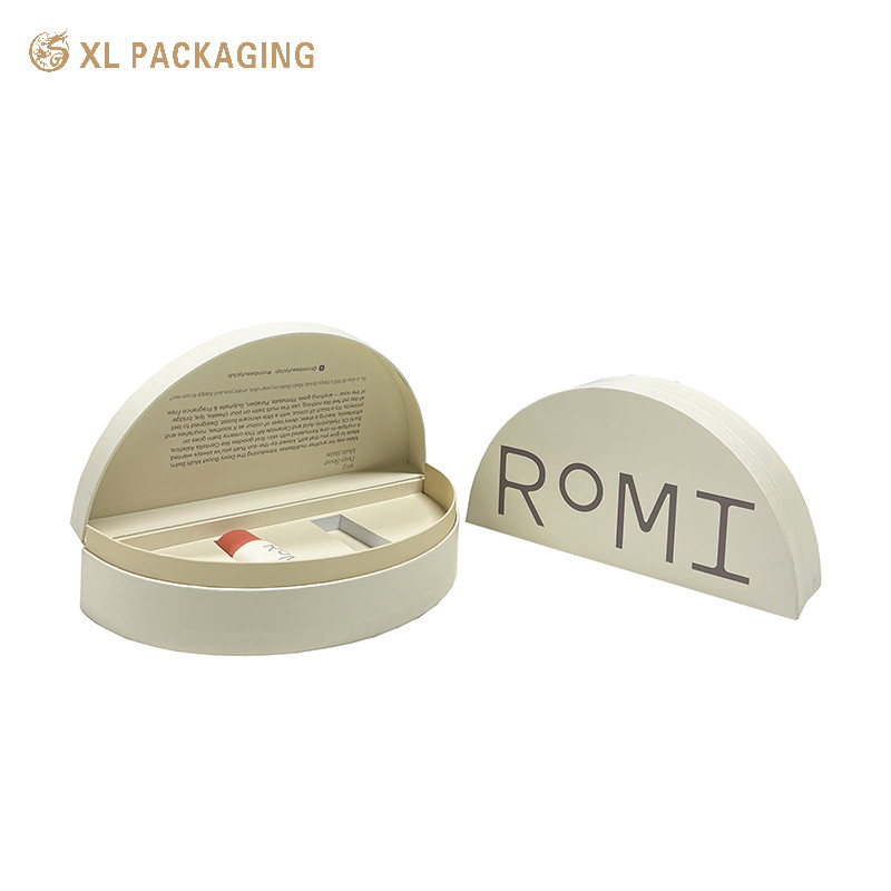 Embossing LOGO Half Circle Special Box Cosmetic Paper For Perfume Skin Care With EVA