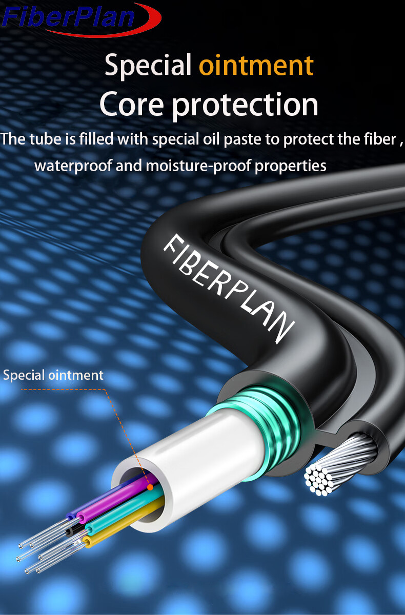 Single Multi Mode Fig-8 Armored 6 Core Armored Fiber Optic Cable Steel Wire Supported GYXTC8S