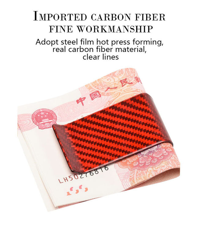 Anti Fading 20*70mm Carbon Fiber Money Clips