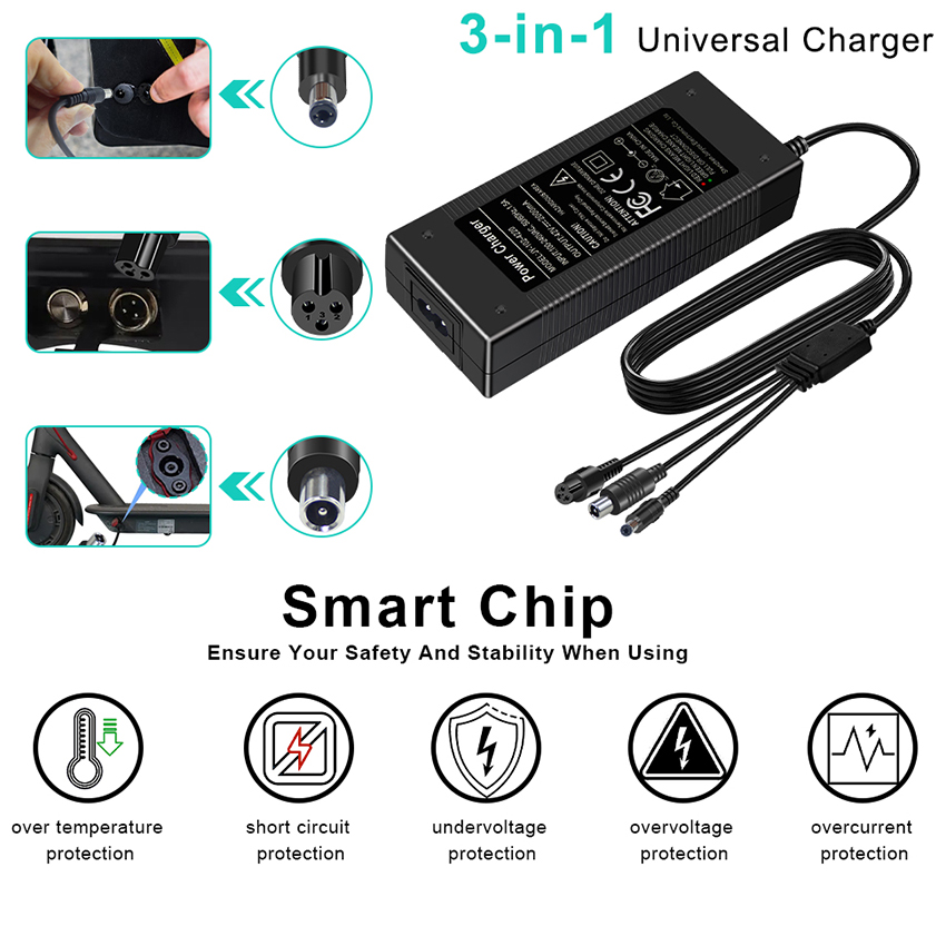 3 in 1 Universal Charger Input 100-240V IEC C8 Inlet 42V 2A Laptop Power Supply Adapter