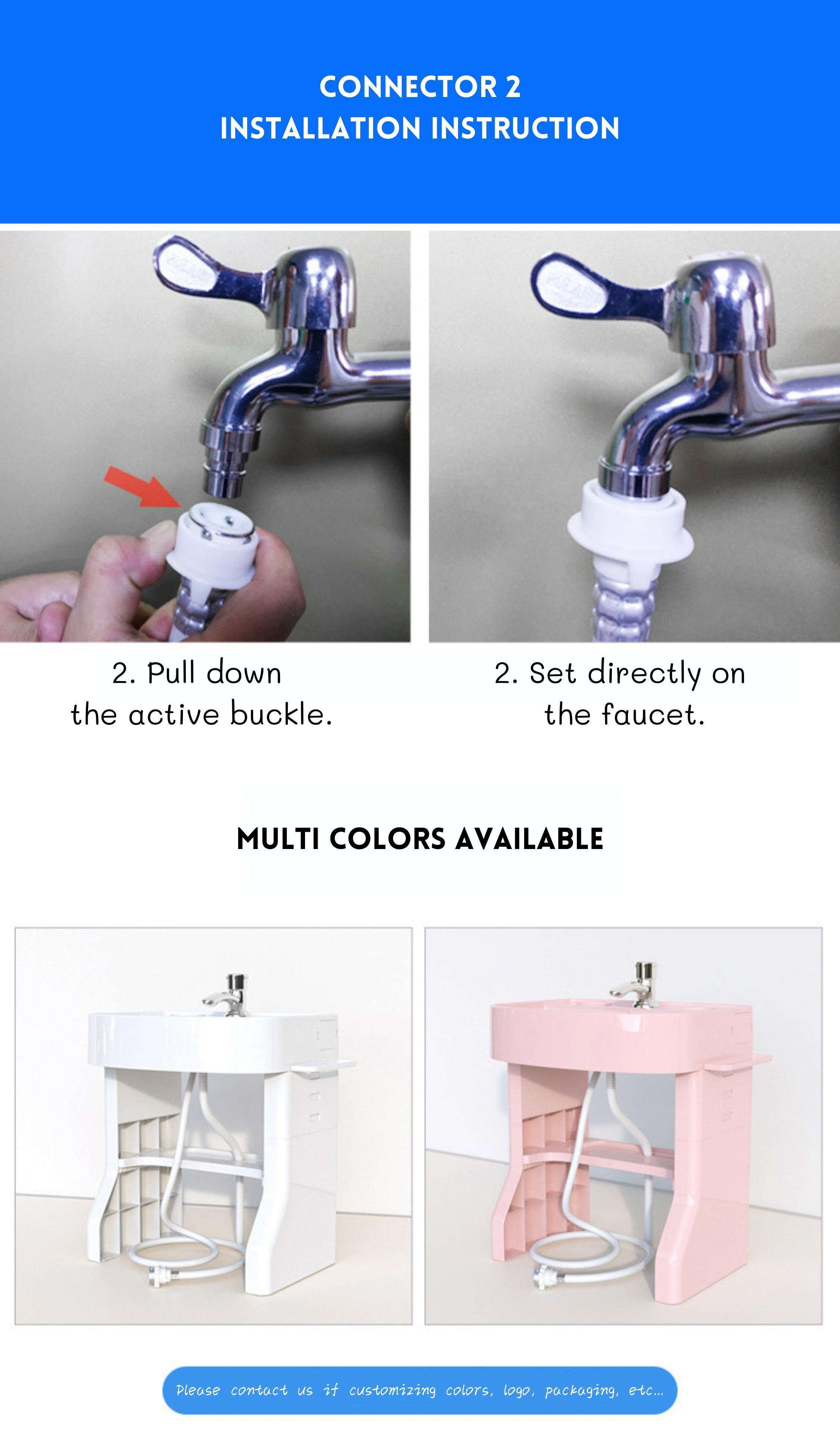 EN71/CPC Certified Ouninbear Sink Plastic Standing Kid-Friendly Wash Basin
