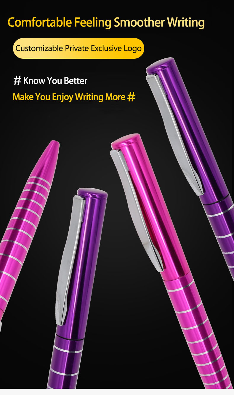 Promotional Twist-type Metal Ballpoint Pens With Blue Ink 1.0mm Advertising Office Gift Pen