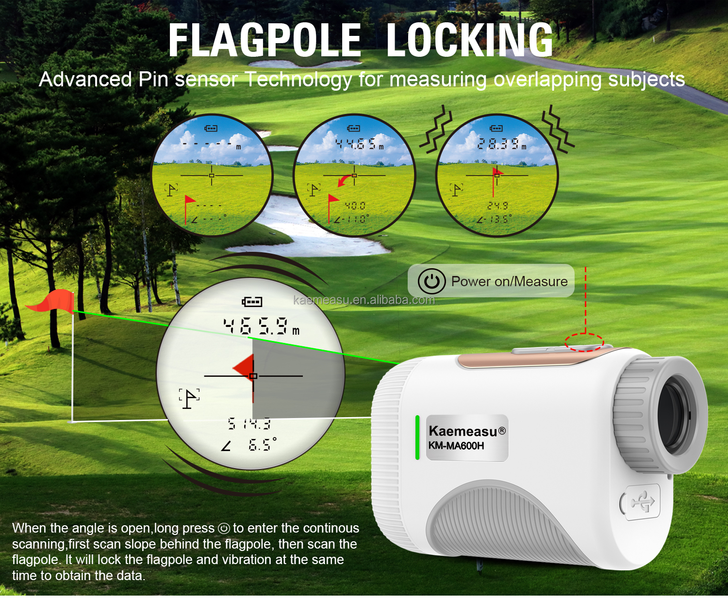 800m Handheld Laser Rangefinder Industrial Grade with Magnetic Attachment 6.5X Magnification