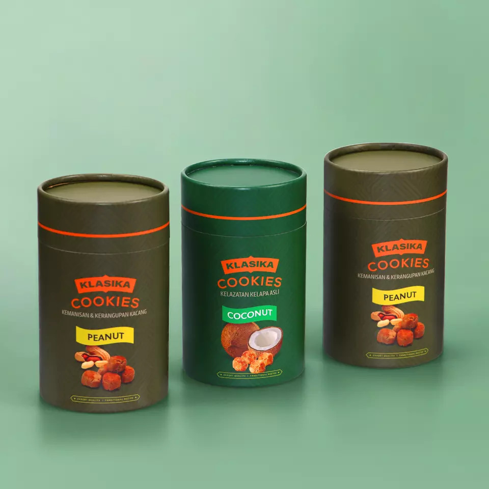 Eco friendly Round Cardboard Powder Container Cookie Coffee Bean Food Paper Tube with Metal Lid
