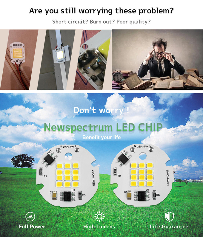 No Flicker Cob Chip On Board AC 220V 6000K Cob Led Driver Ic
