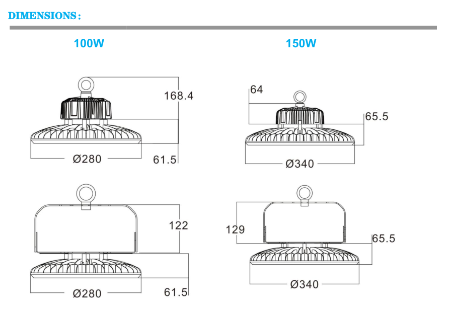 Explosion Proof 200w Led High Bay Lights 24000 Lm IP65 Ufo Warehouse