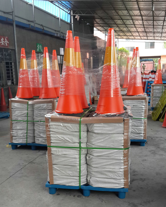 1M 5KGS Qatar Cheap Red Reflective Traffic Road Safety Cone 4