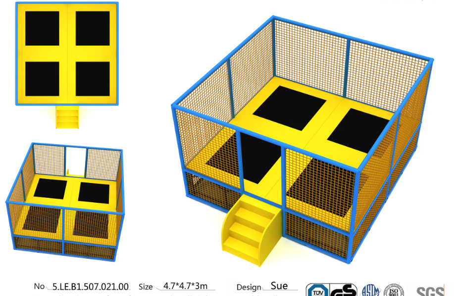22M2 Small Indoor Trampoline Park Equipment/ China Supplier Trampoline/ Amusement Jumping Bed