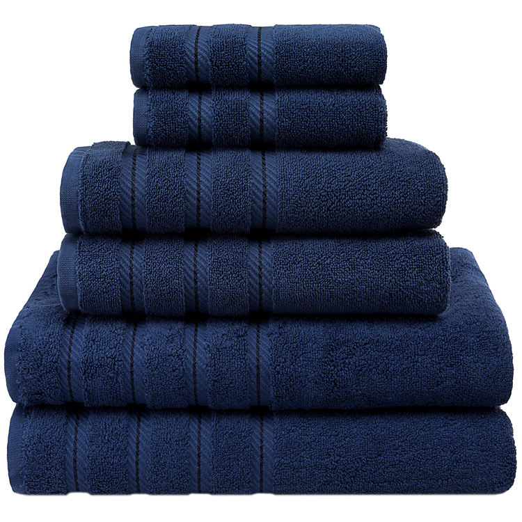 Custom Private Label Luxury Dobby Border 100% Cotton Towel for Adult Bathroom Shower