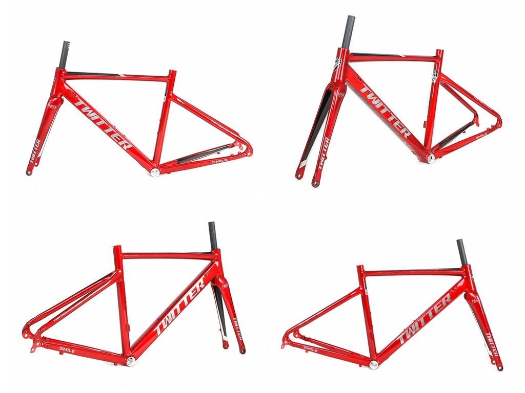 700C Thru Axle Alloy Gravel Bike Frameset Red With Disc Brake
