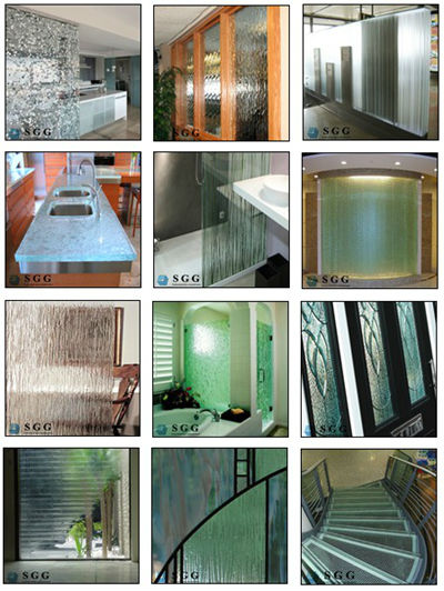 Internal Decoration Glass Clear Patterned Glass 4mm with ISO9001&CE