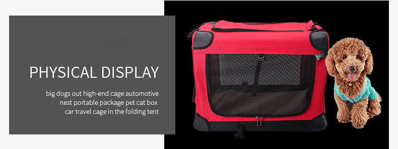 Convenient and Portable Oxford Fabric Folding Pet Crate Kennel Carrier Bag with Removable Bracket