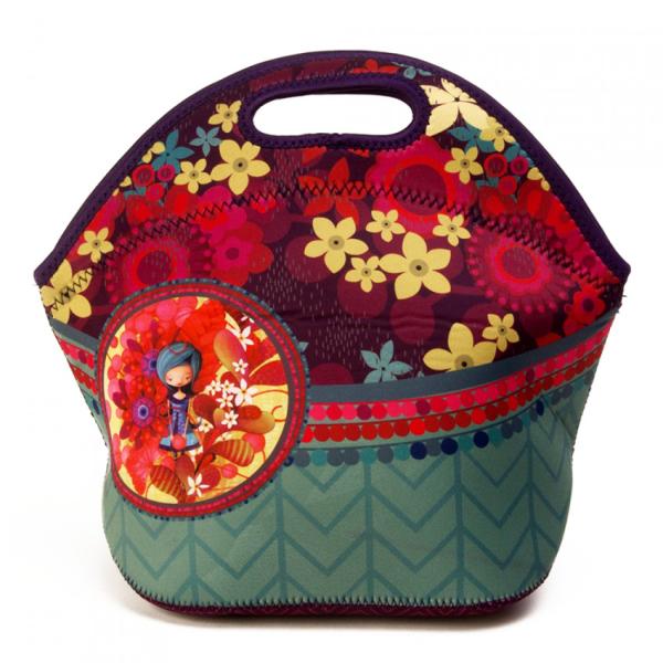 Vintage Floral Lunch Bag For Women,Portable Travel Picnic Food Bag Gourmet