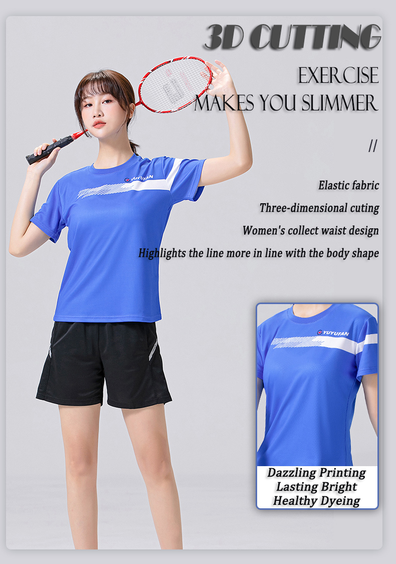 New badminton suit men and women's summer tennis sets short sleeve skirt sports training competition team uniform customization