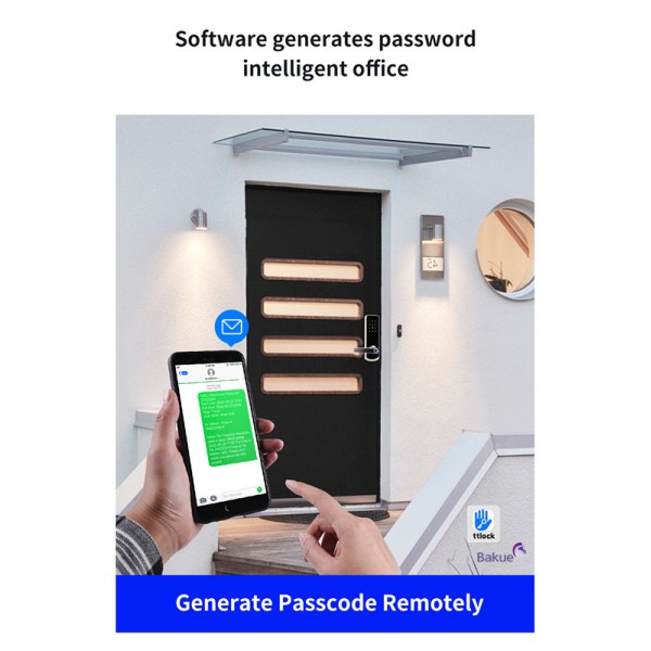 Fireproof 60min Fits Door Thickness 38 to 50mm 60min Fireproof Smart Door Lock with WiFi eKey APP Remote Control Access Management Device