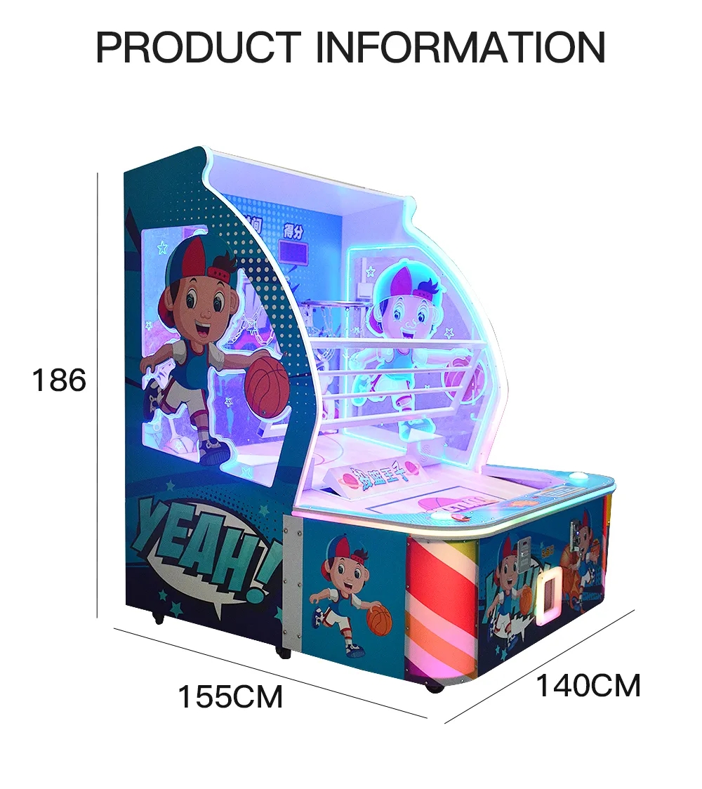 Children's Pop A Shot Arcade Basketball Game Machine 2 Players Coin Operated